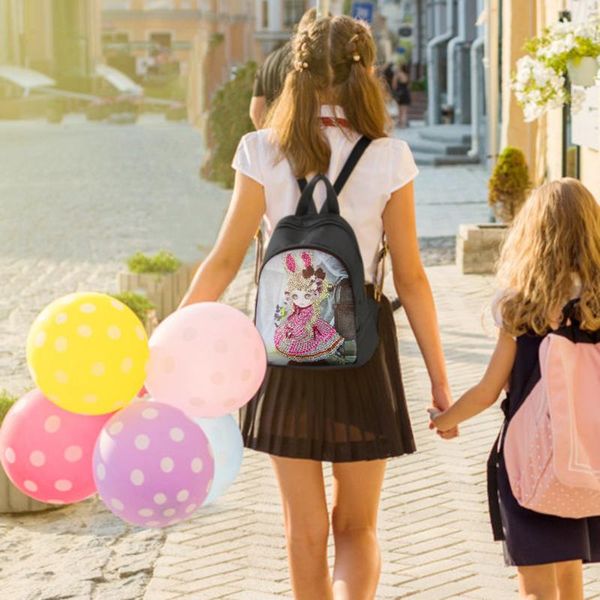 

diy дети рюкзак мультфильм кукла алмазной картина студенты рюкзак детских девушки zipper кожа pu мода schoolbag