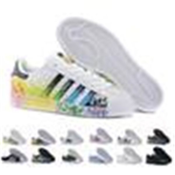 

super star white hologram iridescent junior superstars 7ys smith stan pride womens mens trainers superstar casual shoes size 2#