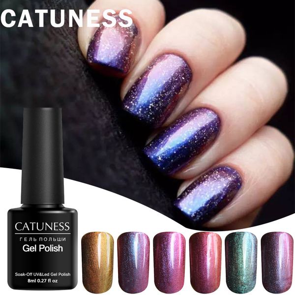 

catuness nail polish chameleonic holographic glitter pearl nail art varnish water-based manicure art lacquer, Red;pink