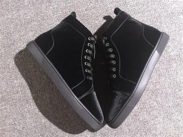 

new arrivals couple shoes red bottoms 2019 suede low- shoes fashion men red bottom sneakers lace up casuall26, Black