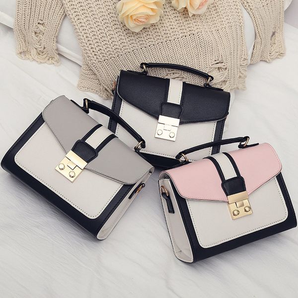 

women handbag mini bag woman sling black female fashion hit color shoulder messenger satchel tote crossbody bag bolso mimbre#yl5