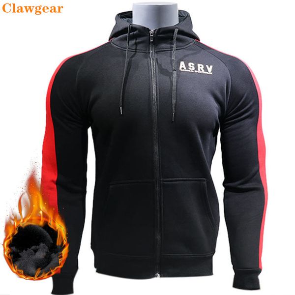 

2019 new clawgear men's winter hooded sweatshirts male print fitness long sleeve hoodies outerwear, Black