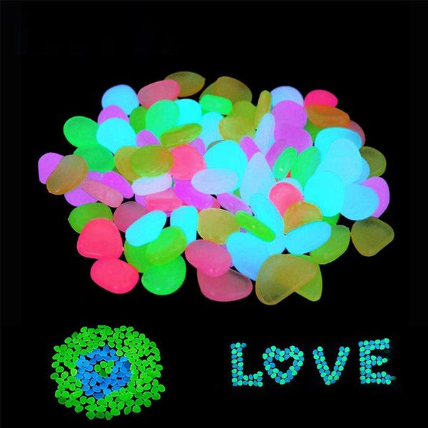 

200pcs glow in the dark garden pebbles for walkways garden decoration glow pebbles plants aquarium luminous stones