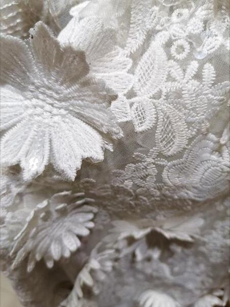 

white wedding design lace fabric 3d sequins french mesh tulle heavy industry embroidery africa nigeria lace diy dress 5 yards, Pink;blue
