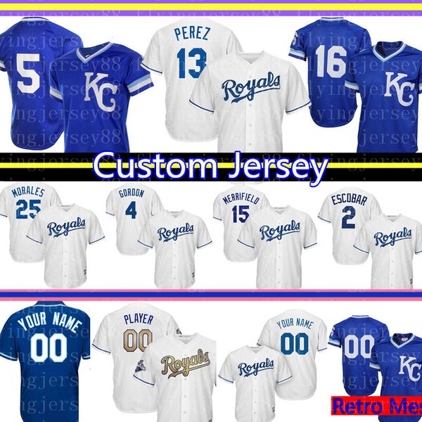

13 alvador perez cu tom kan a city 15 whit merrifield royal ba eball jer ey 16 bo jack on 6 lorenzo cain 5 george brett 8 mou taka
