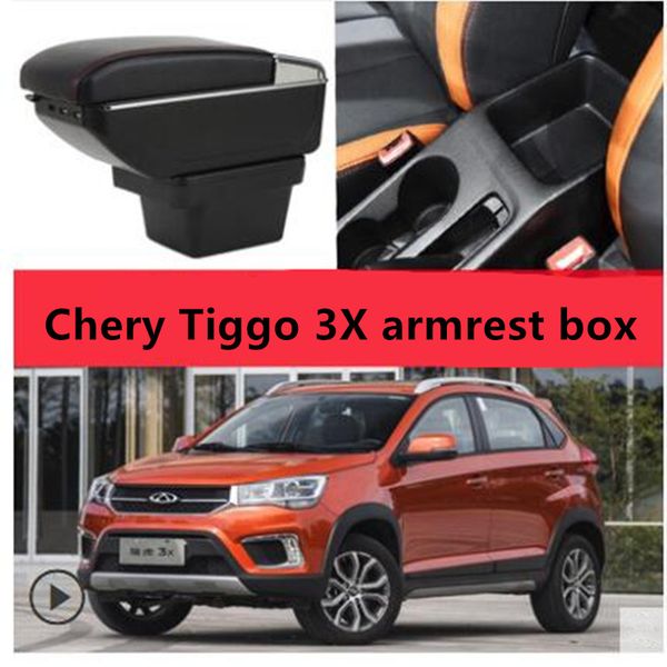 

for chery tiggo 3x armrest box central store content box with cup holder ashtray decoration with usb interface