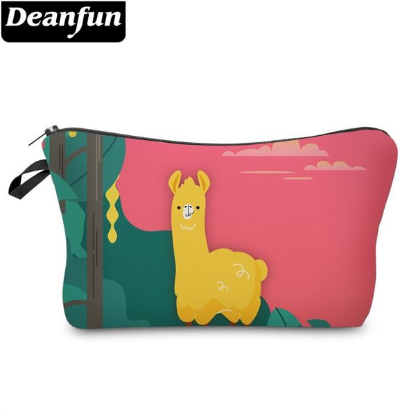 

deanfun waterproof green tree llama cosmetic bag durable red sun alpaca makeup bag necessaire gift dropshipping 51374