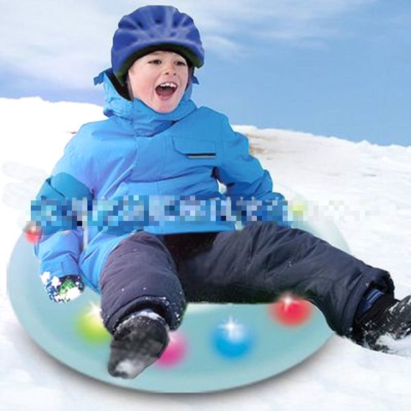 

led inflatable ski circle blue snow tube sledge snow ring sleds skiing tube boat shaped skiing sleds raft sports toys