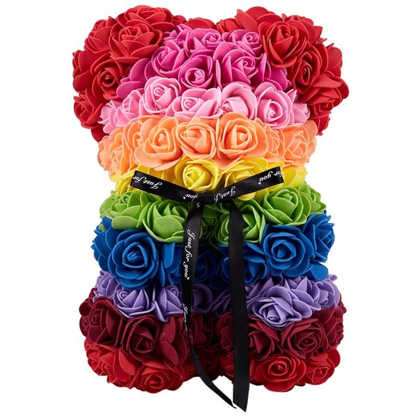 

25cm bear of roses creative artificial flowers diy home wedding festival decoration gift box wreath crafts
