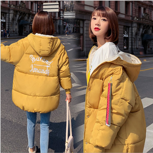 

winter autumn female long red cotton clothes fashion women yellow coats popular white comfortable thick warm down jacket, Black