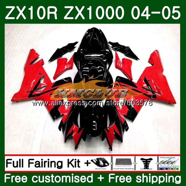 

комплект кузов для zx 1000 cc zx 10 r zx10r 04 05 красных черного 116cl.95 zx10r 04 05 zx1000cc 1000cc 10r 2004 2005 обтекателя, Black