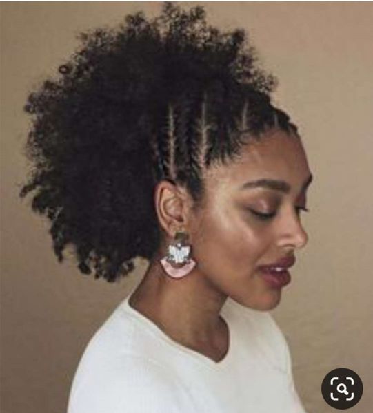 

120g chic chignon afro bun puff ponytail human women hairpiece clip in drawstring horsetail pony tail hair extension 14inch, Black