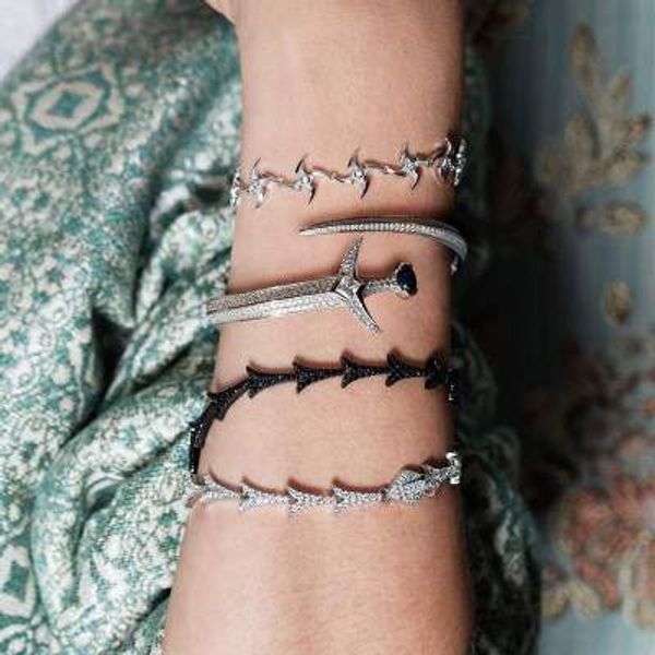 

wholesale-ilver dragon tail bracelet-choker, Golden;silver