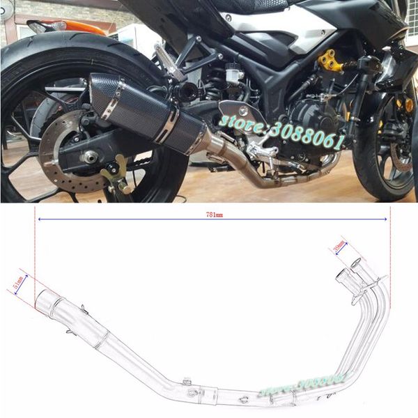 

slip on for yamaha r25 r3 yzf-r3 2014 2015 2016 motorcycle exhaust escape modified front middle link pipe without 51mm muffler