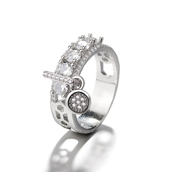 

европейское и американское модное творческое цирконовое женское кольцо; позолоченное кольцо. размер 6 7 8 9, Golden;silver