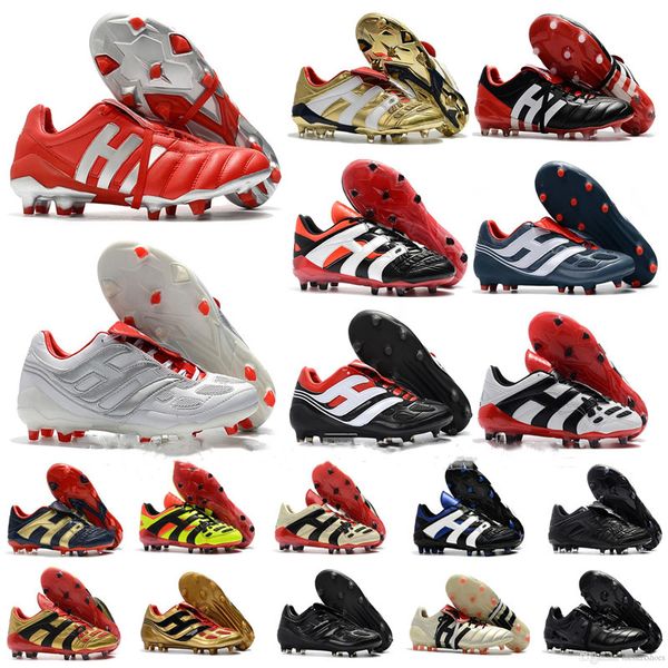 

classics predator accelerator electricity precision mania fg beckham db zidane zz 1998 men soccer shoes cleats football boots size 39-45, White;red