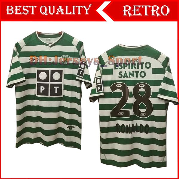 

s-2xl sporting lisbon retro 2002 2003 soccer jerseys #28 c.ronaldo 02 03 vintage maillot danny camisa de futebol sa pinto football shirts, Black;yellow