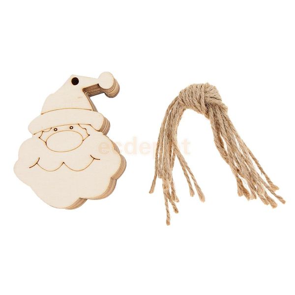 

20pcs christmas santa claus wooden cutout hanging gift tag xmas tree decor