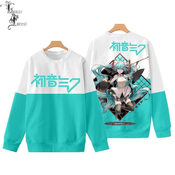

2020 new hatsune miku 3d cosplay sweatshirts for men and women anime japanese kawaii pullover costume tracksuit, Black