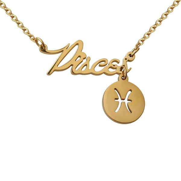 

fine4u n584 zodiac signs necklace astrology horoscope letter necklaces constellation jewelry birthday gift for her, Silver