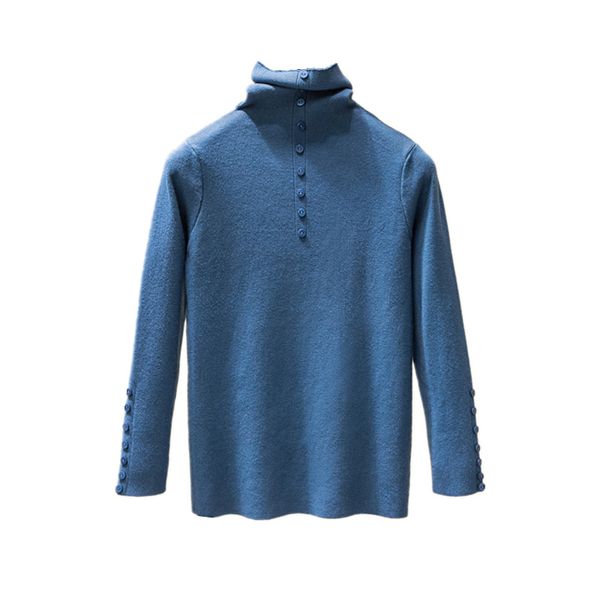 

women knitted sweater spring new high-necked bottoming knitwear slim long sleeve pullover solid color elegant ladies sweater 204, White;black