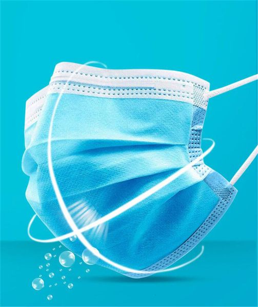 

sfhp 50шт шт одноразовые маски для лица 50 толщиной 3 слоя с ушками для салона домашнего использования удобная в наличии маска черный синий