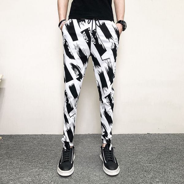 

pantalon sport homme streetwear men clothes 2019 korean autumn pants men brand slim fit joggers casual harem pant, Black