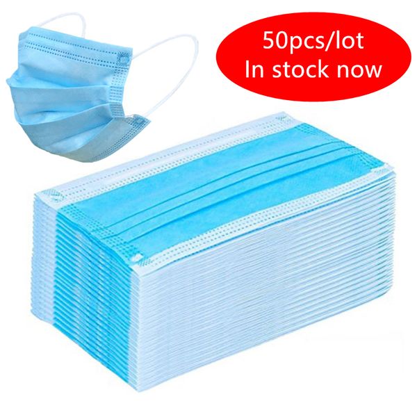 

2500 pcs 3-ply non woven disposable face mask 3 layers earloop anti-dust face masks