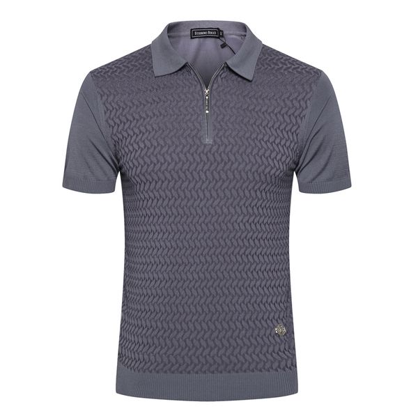 

stef*no ri**ci polo shirts silk snakeskin short sleeve shirt men 2020 new summer thin business fashion lapel elasticity m-5xl comfortable, White;black