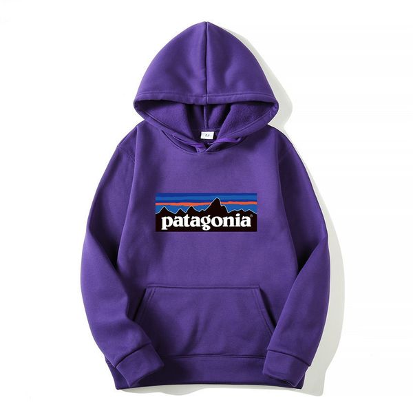 

mens patagonia hoodie light fleece sweatshirts fashion long sleeve hooded pullovers 14 colors classic mountain print mens sportswear, Black