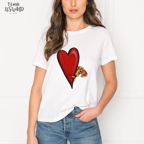 

harajuku kawaii dachshund pug terkel funny t shirt women animal print t shirt white t shirt female casual short sleeves