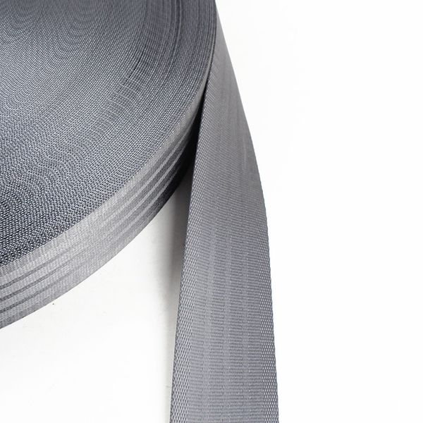

dark gray color 47mm width 100% polyester material nine stripe seat belt webbing