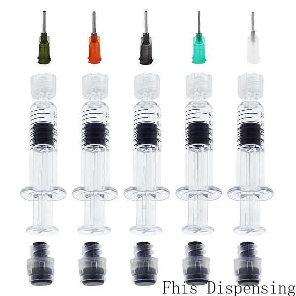 

(gray piston) 1ml luer lock syringe with needle reusable or thick co2 oil cartridges tank clear color cigarettes atomizers