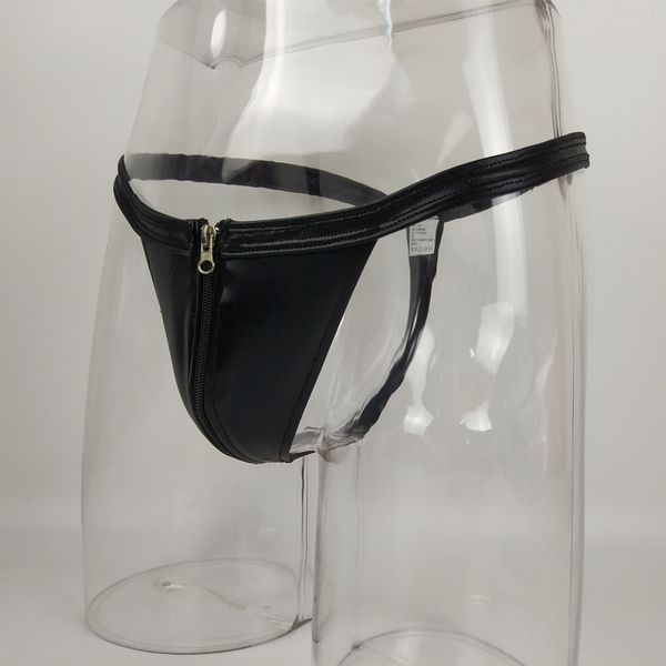 

men g strings open crotch male zipper leather thongs micro bikini tanga t back panties man erotic lingerie undewear gifts swim wear