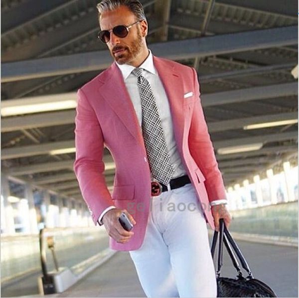 

men's suits & blazers arrival pink men blazer spring fashion brand slim fit suit jacket party prom handsome for wedding, White;black