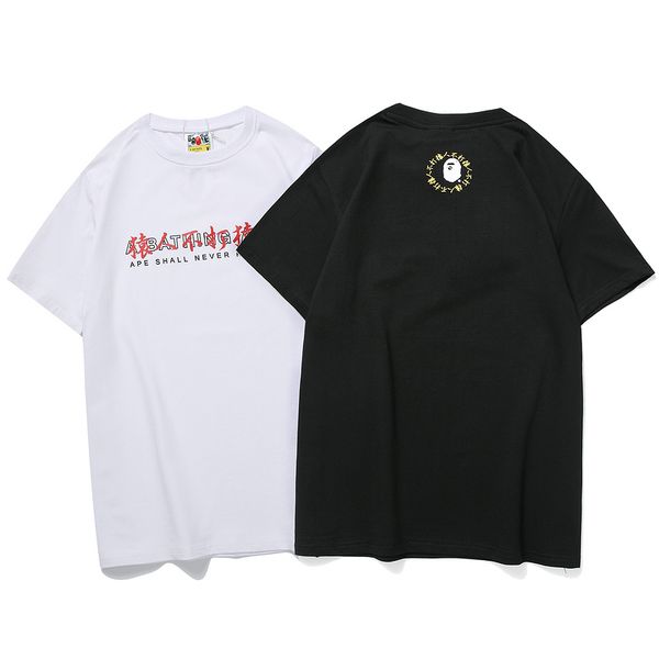 

19ss мужская дизайнерская футболка мужские женские футболки высокого качества обезьяна никогда не убивает обезьян мужские хлопковые повседне, White;black
