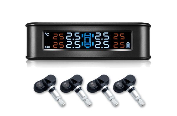 

vodool solar tpms vehicle tire pressure monitoring system lcd digital tire pressure temperature alarm system tpms c220
