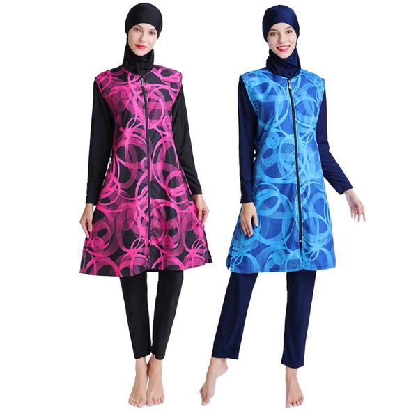 

peifu 2020 muslim swimwear burkini islam swimsuit bikini beachwear modest swimwear plus size zipper