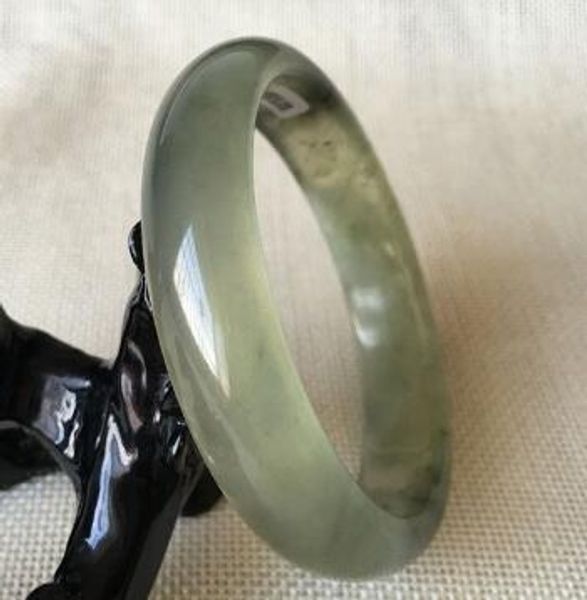 

60mm certified grade a chinese natural green xiu stone gems bracelet bangle 6088, Black