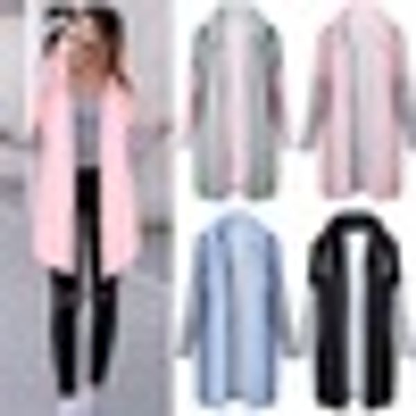 

2019 autumn women coat fashion patchwork long cardigans casual warm collar drawstring female outwear plus size, Black;brown
