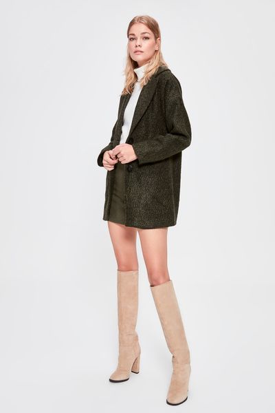 

trendyol букле stamp coat twoaw20kb0091, Black;brown