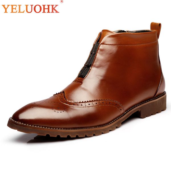 

мужские сапоги 2019 осень кожаные сапоги мужчины, Black