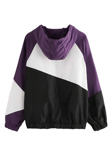 

ветровка куртки с капюшоном пик гвардии летний пляж повседневная спортивная куртка женщины повседневная лоскутное одеяло, Black;brown