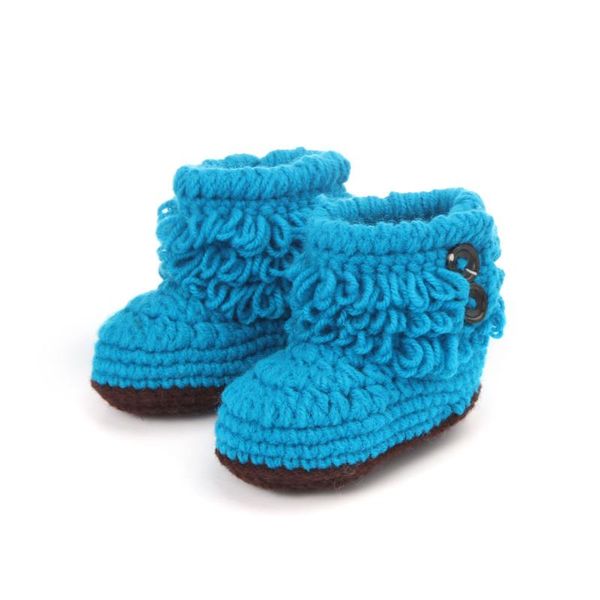 

baby girls crochet handmade flower solid comfort knit high-tall boots shoes breathable cute woolen warm baby shoes