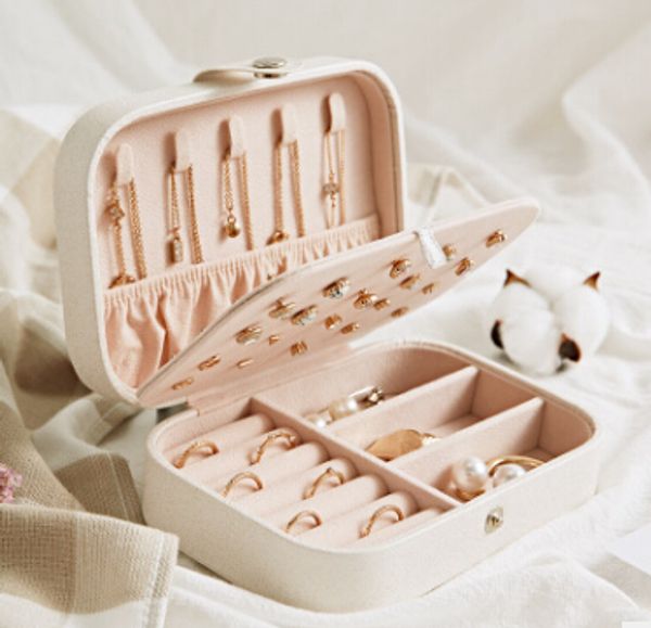 

korean style jewelry storage box earring rings display organizer multifunctional necklace bracelet case girl jewelry container