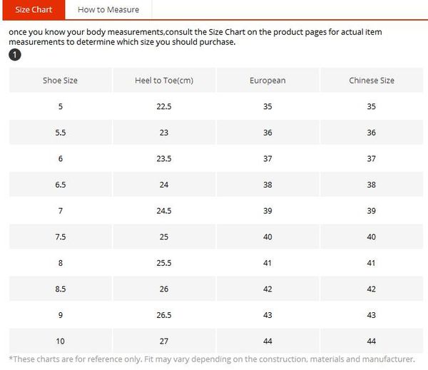 Dhgate Shoe Size Chart