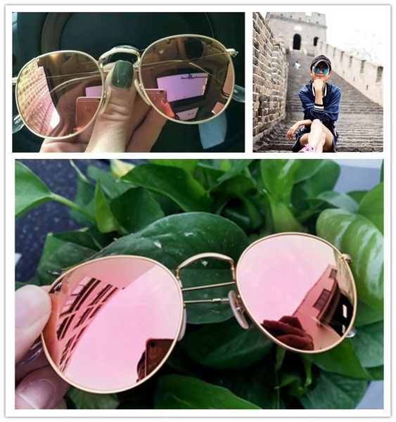 

round sun film sun glasses frame sunglasses zheng shuang color film men's and women's glass fashion colorful reflective batch, White;black
