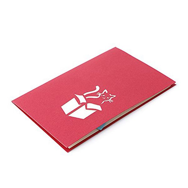 

father's day gifts, greeting card with envelope, cat box 3d up christmas greeting card birthday new year invitation pap
