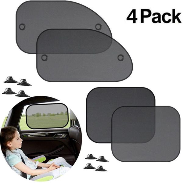 

car sun shade cover block 4pcs net cloth car rear window side sun shade cover block static cling visor shield screen j14#40