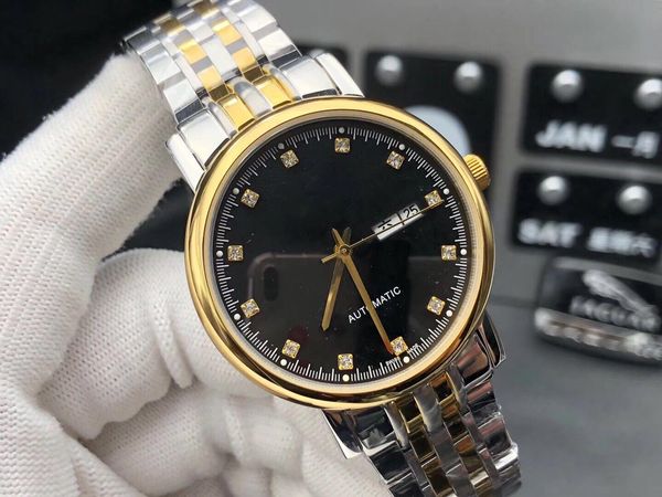 

super montre de luxe fully automatic mechanical men's watch diamond watch folding clasp 316l fine steel watchband sapphire glass 42mm*1, Slivery;brown